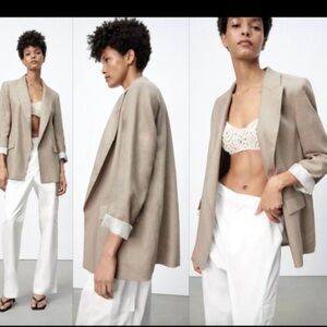Zara Linen Beige Blazer